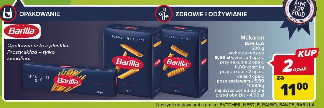Makaron spaghettini Barilla promocja