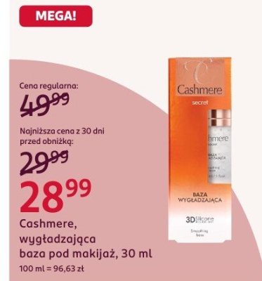 Wygładzająca baza pod makijaż Cashmere, 30 ml promocja w Rossmann