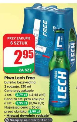 Piwo Lech free granat i acai promocja w Dino