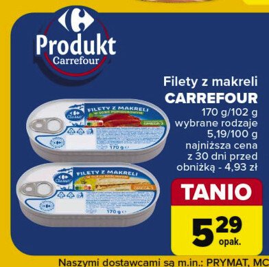 Filety z makreli w oleju Carrefour promocja