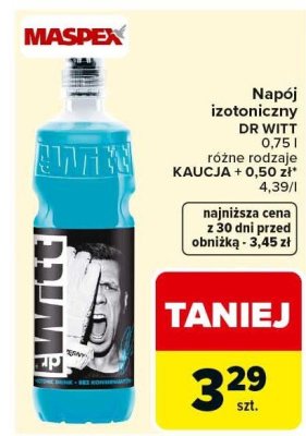 Napój izotoniczny DR WITT promocja w Carrefour Market