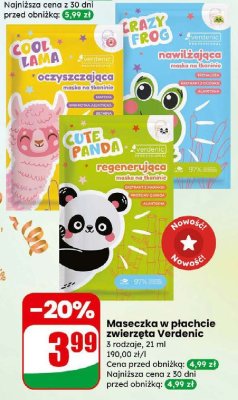 Maseczka w płachcie zwierzęta Crazy Frog nawilżająca promocja w Dino