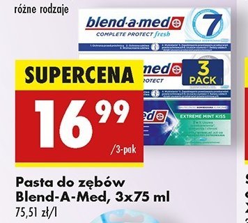 Zestaw pasty do zębów: extreme mint kiss + fresh + original Blend-a-med promocja