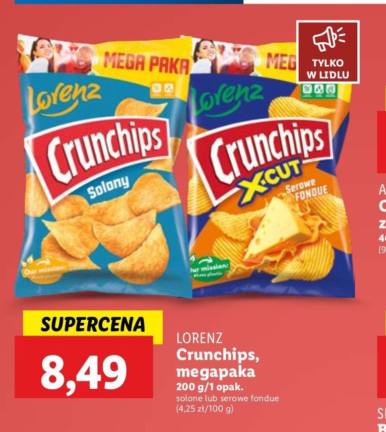 Chipsy serowe fondue Crunchips x-cut Crunchips lorenz promocja