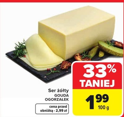 Ser żółty Gouda  promocja w Carrefour