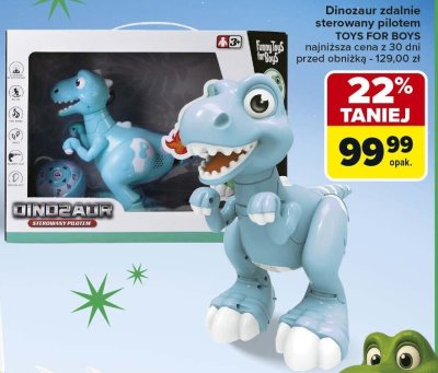 Dinozaur zdalnie sterowany pilotem TOYS FOR BOYS promocja w Carrefour