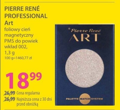 Cień magnetyczny PIERRE RENE PROFESSIONAL ART foliowy PMS do powiek wkład 002 1,3 g promocja w Hebe