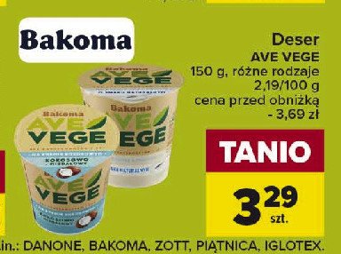 Jogurt naturalny Bakoma ave vege promocja