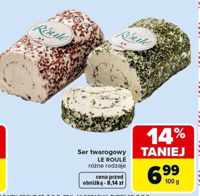 Ser twarogowy LE ROULÉ różne rodzaje promocja w Carrefour