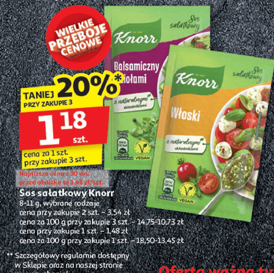 Sos balsamiczny z ziołami Knorr sos sałatkowy promocja w Auchan