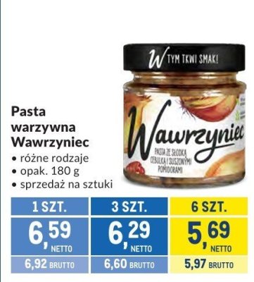 Pasta warzywna Wawrzyniec różne rodzaje promocja w Makro