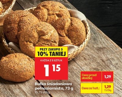 Bułka śniadaniowa pełnoziarnista promocja w Biedronka
