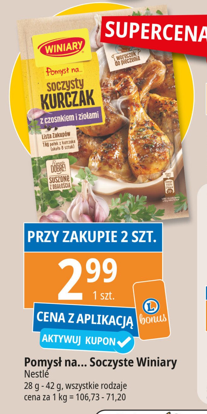 Soczystego kurczaka z czosnkiem i ziołami Winiary pomysł na ... promocja w Leclerc