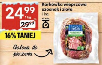 Karkówka wieprzowa czosnku i zioła Morliny 1kg promocja w Delikatesy Centrum