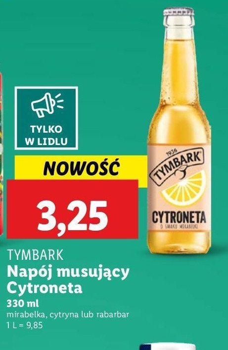 Napój o smaku mirabelki Tymbark cytroneta promocja w Lidl