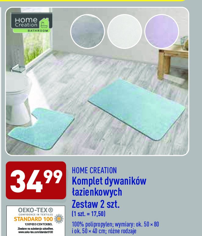 Zestaw dywaników łazienkowych Home creation promocja