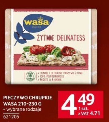 Pieczywo chrupkie Wasa 210-230g wybrane rodzaje promocja w Selgros