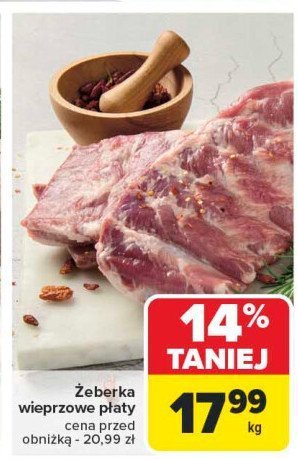 Żeberka wieprzowe płaty promocja w Carrefour