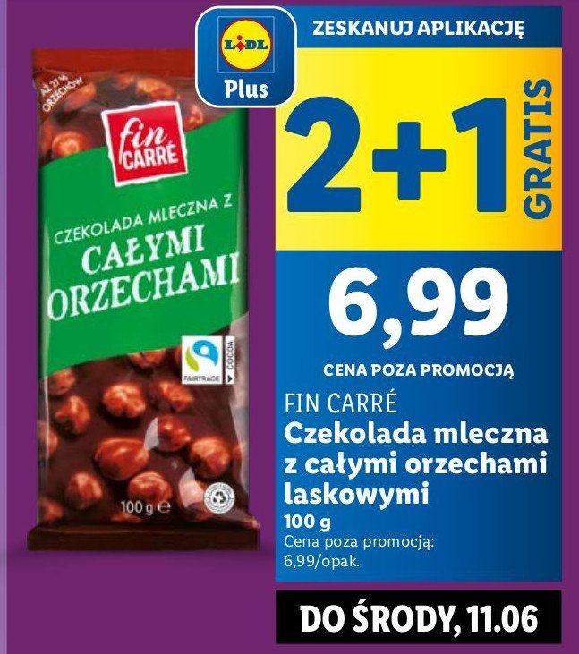 Czekolada z orzechami laskowymi Fin carre promocja