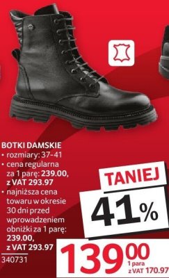 Botki damskie promocja w Selgros