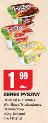 Serek pyszny homogenizowany waniliowy, truskawkowy, czekoladowy promocja w Chorten