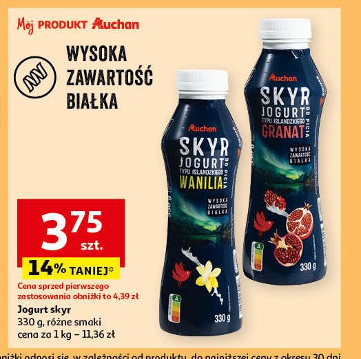 Jogut pitny skyr granat Auchan różnorodne (logo czerwone) promocja