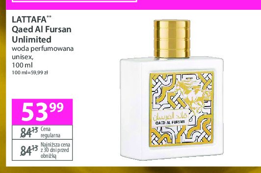 Woda perfumowana Lattafa quaed al fursan promocja