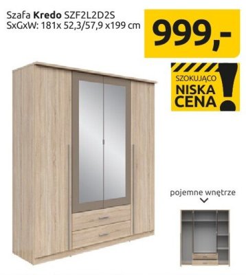 Szafa Kredo SZFZL2D2S promocja w Black Red White