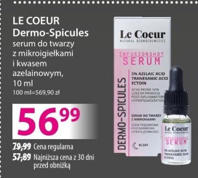 Serum do twarzy LE COEUR Dermo-Spicules z mikroigłełkami i kwasem azelainowym promocja w Hebe