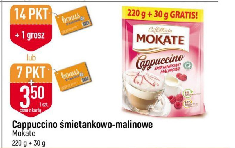 Cappuccino malinowo-śmietankowe Mokate cappuccino promocja