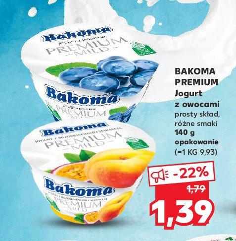 Jogurt z brzoskwinią i marakują Bakoma premium mild promocje