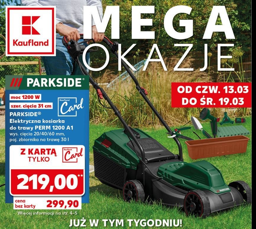 Kosiarka elektryczna 1200 w Parkside promocja w Kaufland