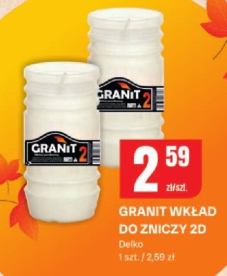 Wkład do znicza Granit 2D Delko promocja w Chorten