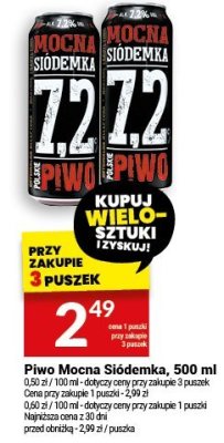 Piwo Mocna Siódemka, 500 ml promocja w Twój Market