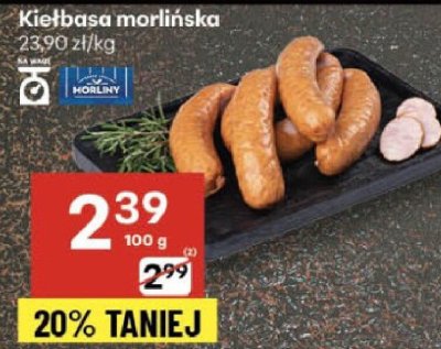 Kiełbasa morlińska promocja w Delikatesy Centrum