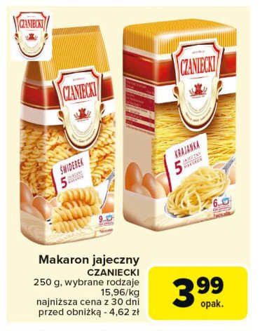 Makaron 5-jajeczny świderek Czaniecki promocja