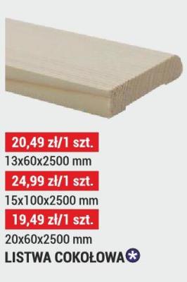 Listwa cokołowa 9x80x2500 mm promocja w Merkury Market