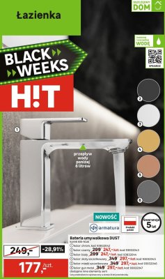 Bateria umywalkowa DUST korek klik-klak kolor czarny promocja w Leroy Merlin