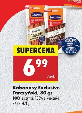 Kabanosy 100 % z kurczaka Tarczyński exclusive promocja w Biedronka