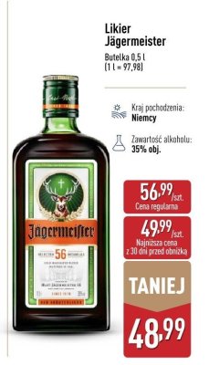 Likier Jägermeister promocja w Aldi