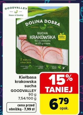 Kiełbasa krakowska sucha GOODVALLEY promocja w Carrefour