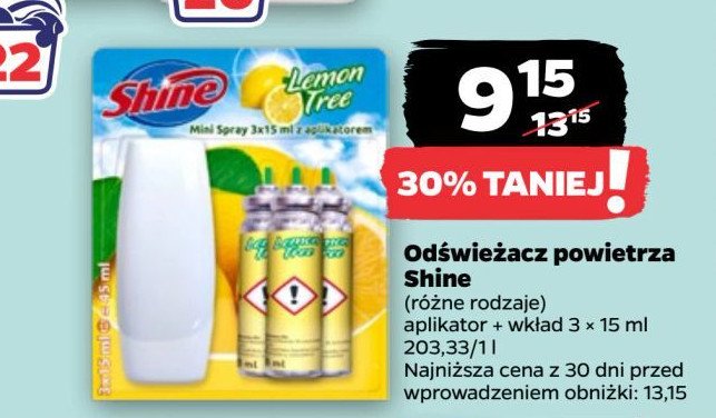 Odświeżacz + 3 wkłady lemon Shine classic promocja