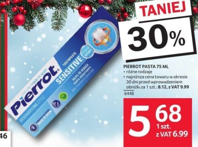 Pasta do zębów Pierrot Sensitive 75 ml promocja w Selgros