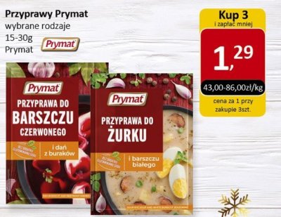 Przyprawy Prymat wybrane rodzaje 15-30g promocja w Market Point