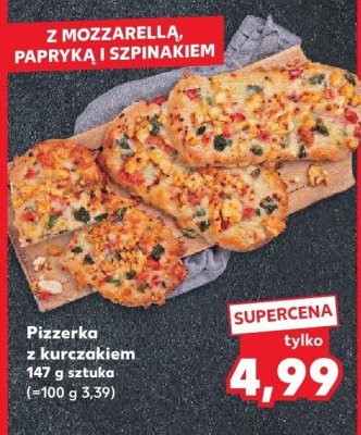 Pizzerka z kurczakiem z mozzarellą, papryką i szpinakiem Kaufland promocja w Kaufland