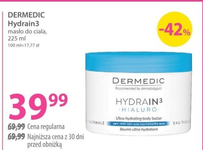 Masło DERMEDIC Hydrain3 do ciała promocja w Hebe