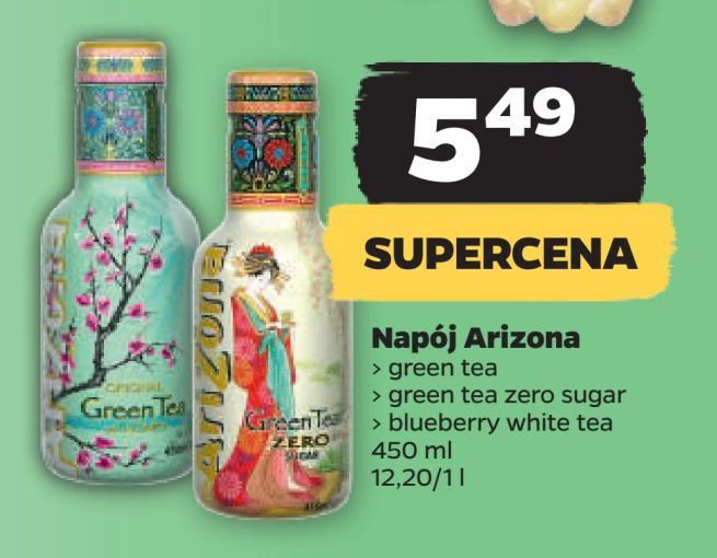 Napój biała herbata z sokiem z czarnych jagód Arizona promocja