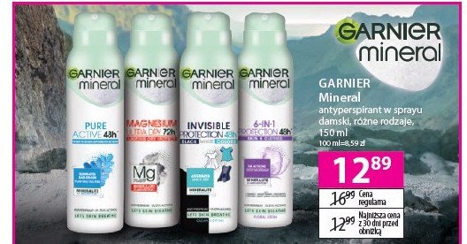 Antyperspirant ultra dry Garnier mineral magnesium promocja