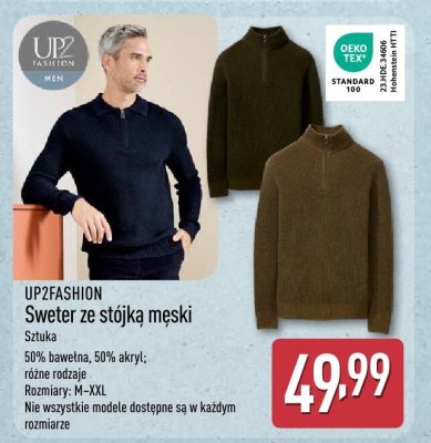 Sweter ze stójką męski promocja w Aldi