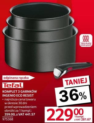Komplet 3 garnków Ingenio Eco Resist Tefal promocja w Selgros